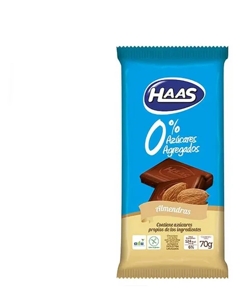 Chocolate con Leche sin Azúcares Agregados con Almendras HAAS 70 g