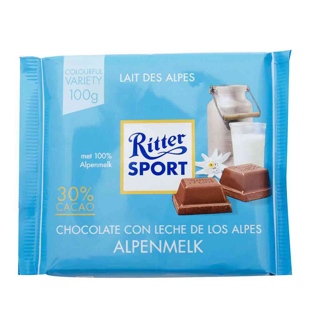 Chocolate Sabor Leche de los Alpes 100 Grs Ritter Sport