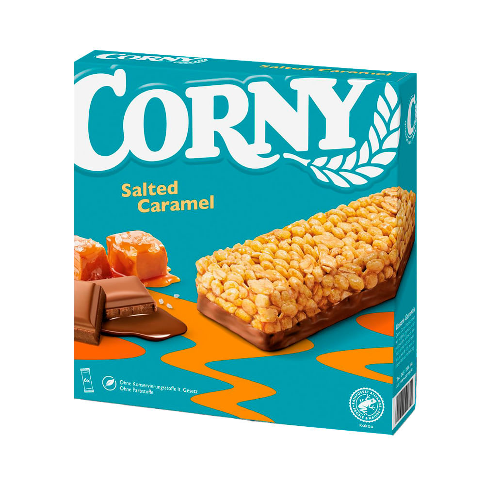 Barras de Cereal Sabor Salted Caramel 138 Grs x 6 Un Corny