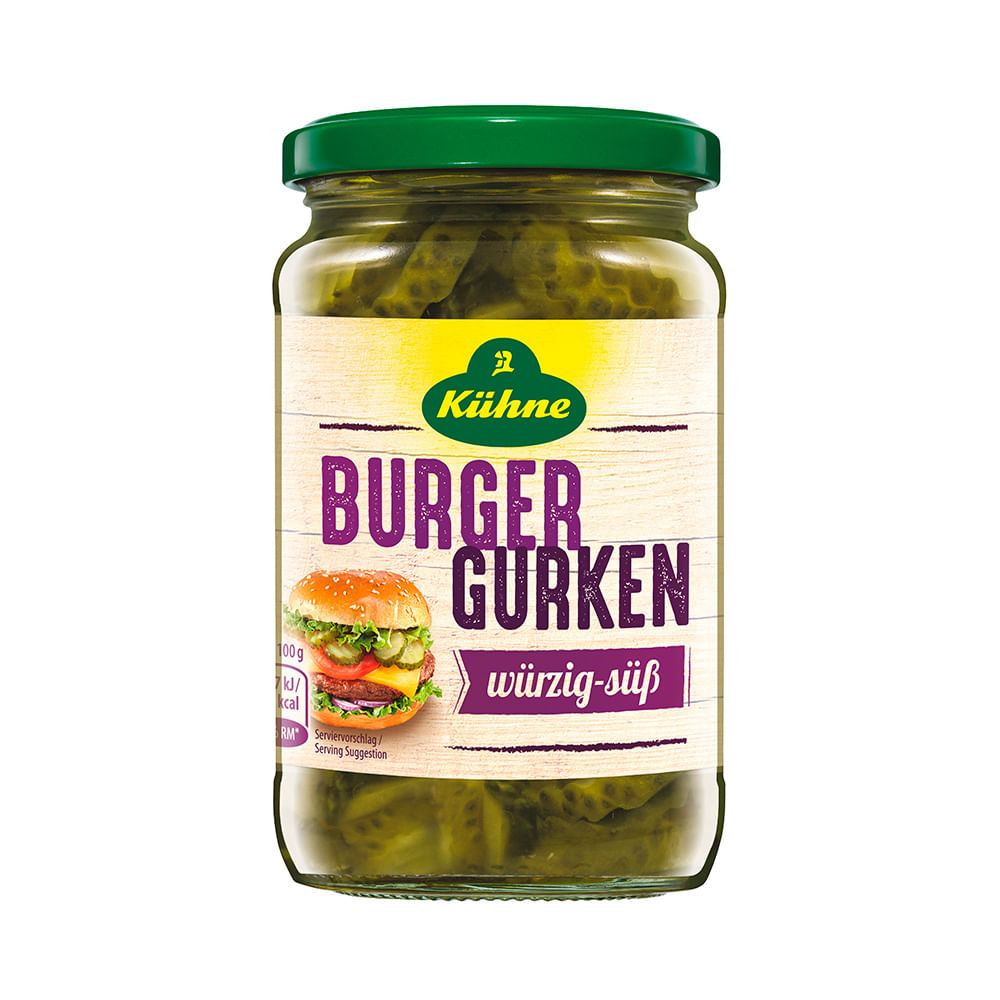 Pepinos para Hamburguesas 330 Grs Kuhne
