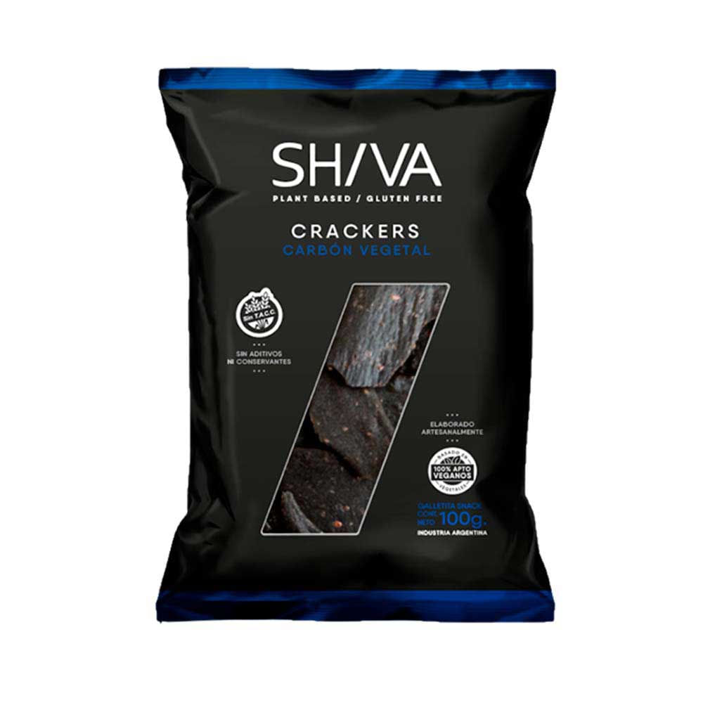 Galletitas Snacks Sabor Carbón Vegetal 100 Grs Shiva