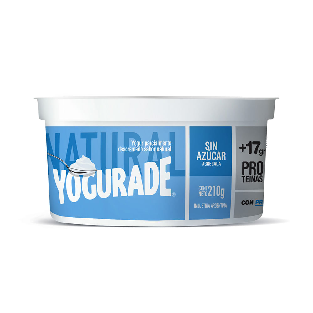 Yogurt Sabor Natural Descremado 210 Grs Yogurade