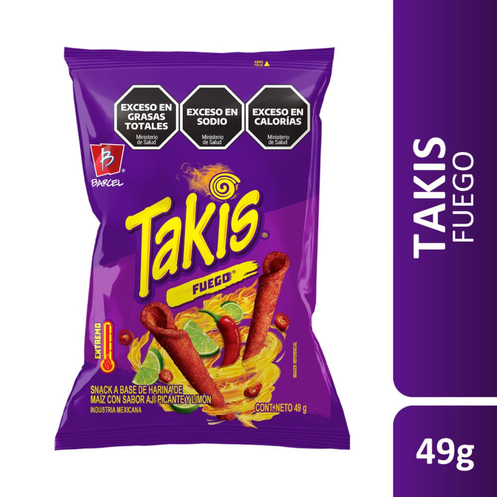 Nachos Sabor ají picante y limón 49 Grs Takis