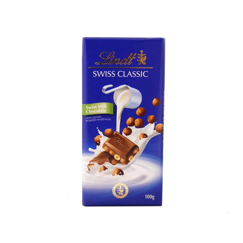 Chocolate Sabor Leche con Avellanas 100 Grs Lindt