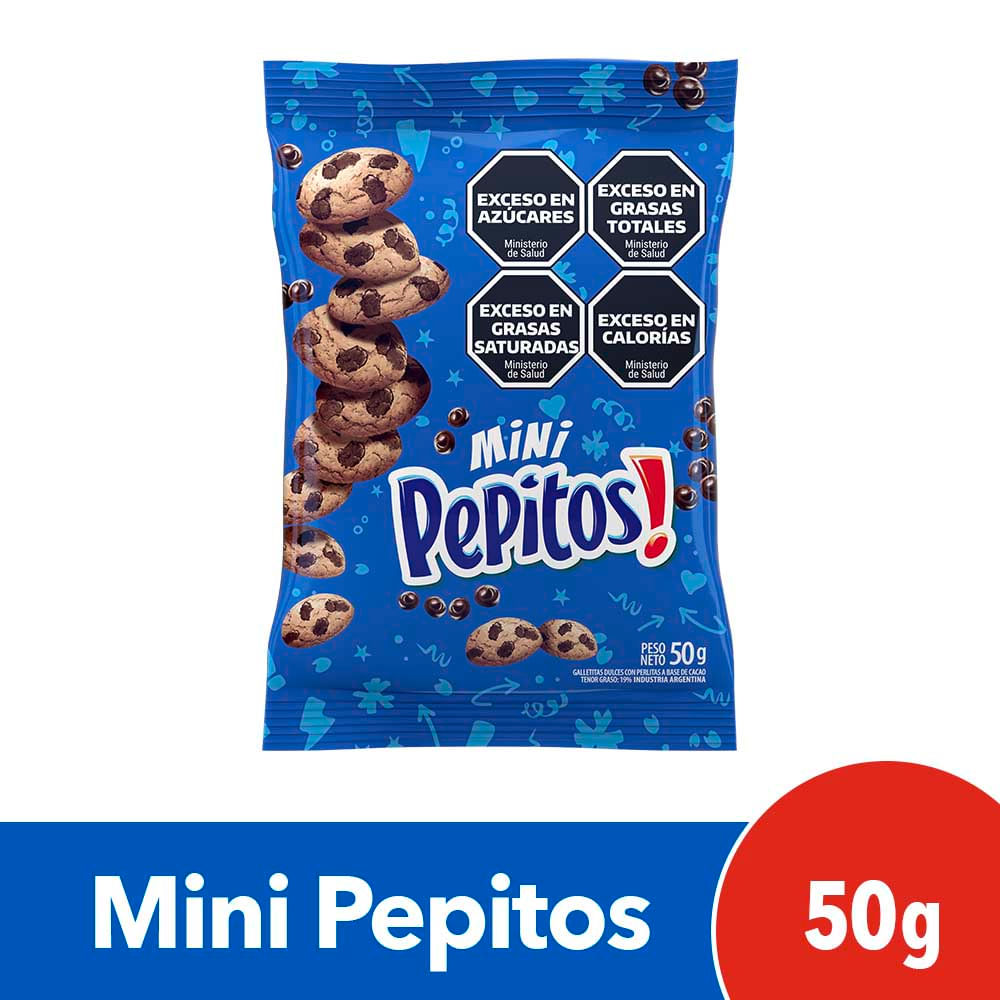 Galletitas Sabor Chips de Chocolate 50 Grs Pepitos