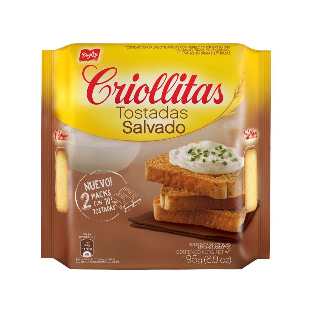 Tostadas Salvado Criollitas 195 Gr