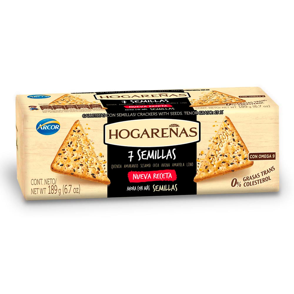 Galletitas Saladas Sabor 7 Semillas 189 Grs Hogareñas
