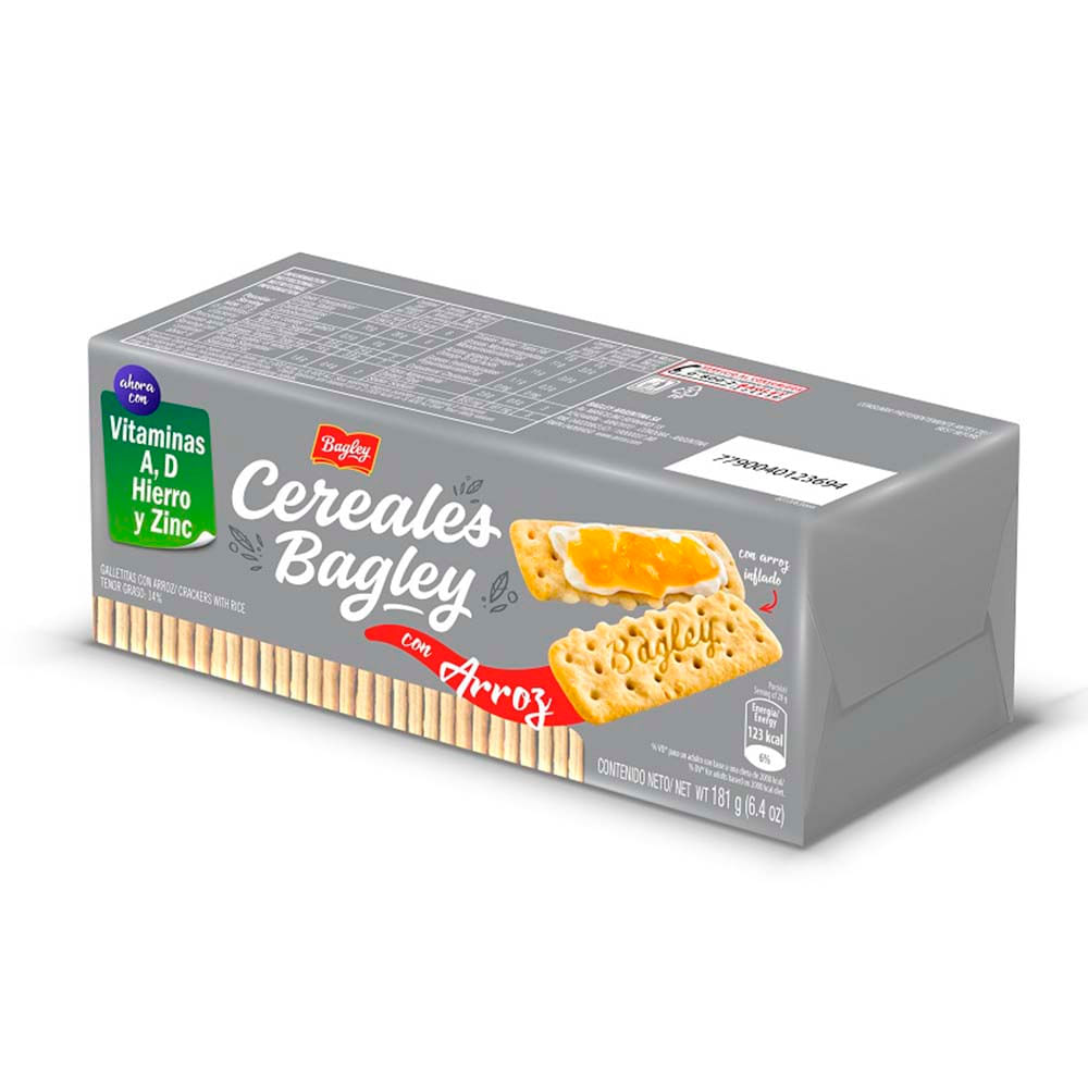Galletas Bagley Cereales Con Arroz X181gr