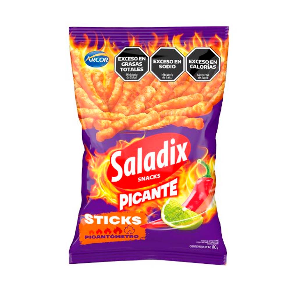 Snacks Sticks Sabor Picante 80 Grs Saladix
