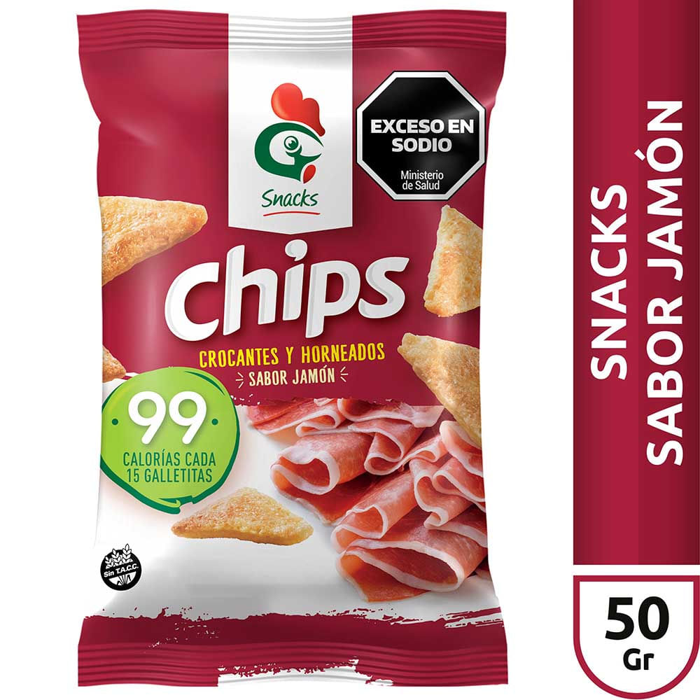 Galletitas Snack Gallo De Arroz Jamon X50g
