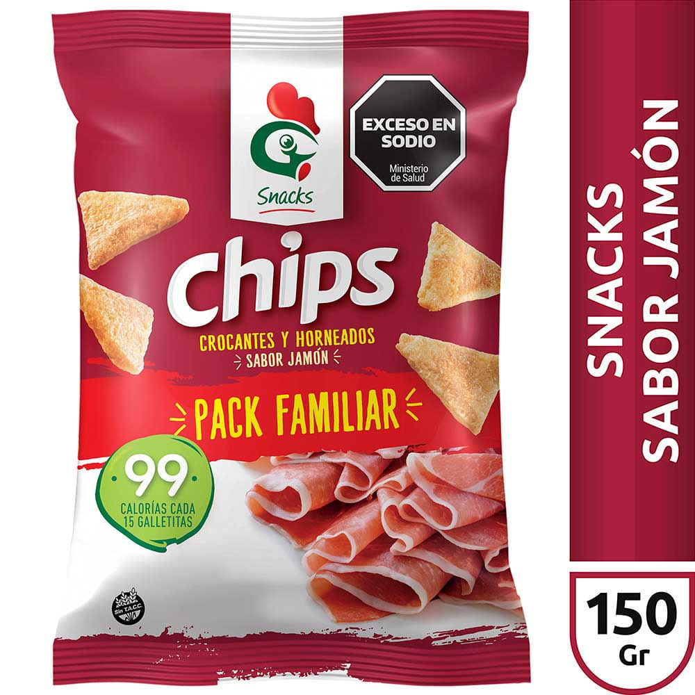 Galletitas Snack Gallo De Arroz Jamon X150g