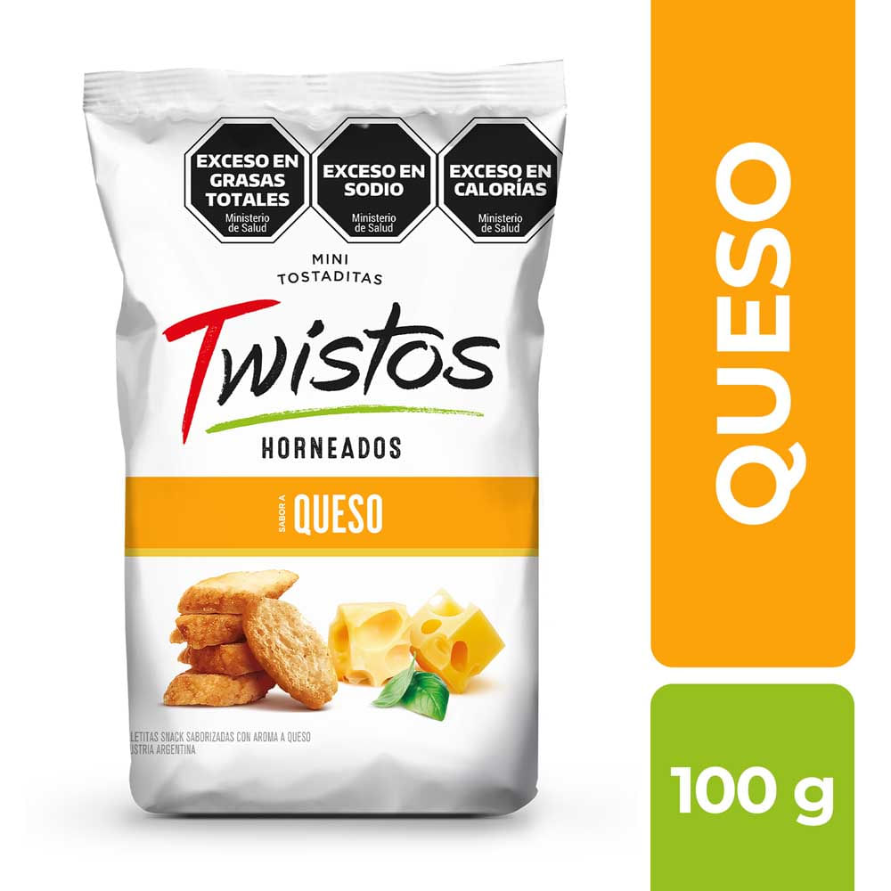 Mini Tostadas De Queso Twistos X 100 Gr