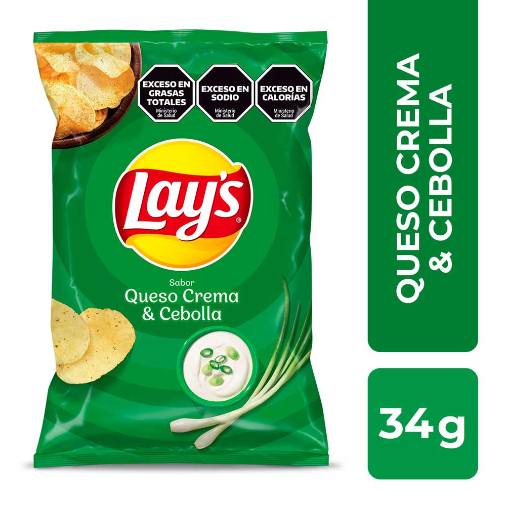 Papas Fritas Sabor Queso Crema y Cebolla 34 Grs Lay's