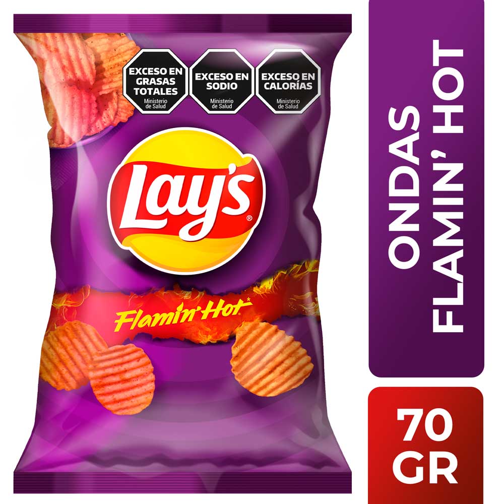 Papas Fritas Ondas Sabor Flamin Hot 70 Grs Lay´s
