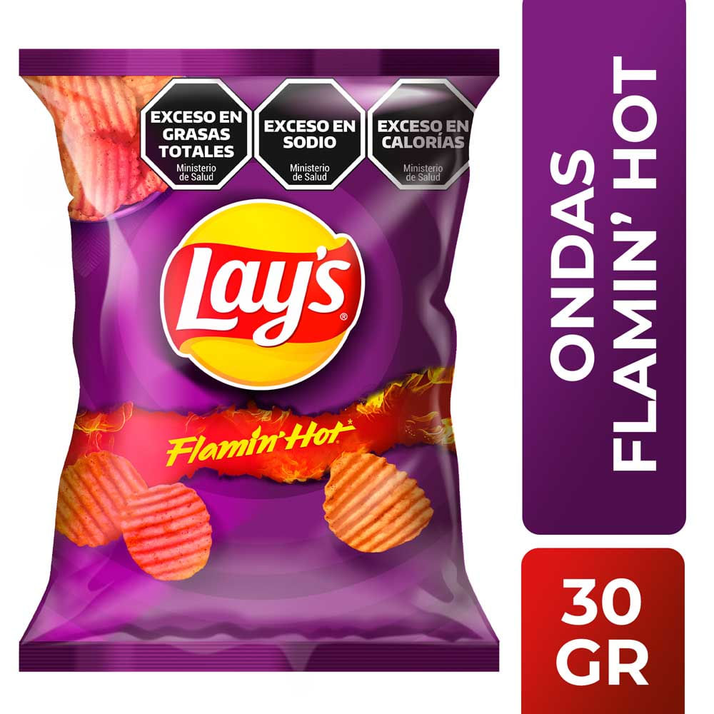 Papas Fritas Ondas Sabor Flamin Hot 30 Grs Lay's
