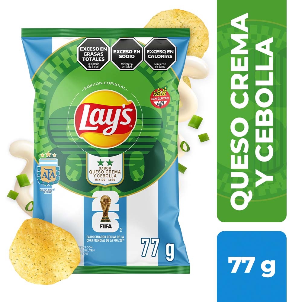 Papas Fritas Sabor Queso Crema y Cebolla 77 Grs Lay´s