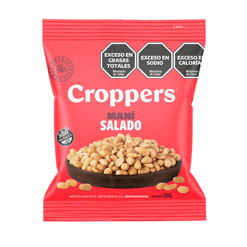 Maní Frito Salado sin Piel 350 Grs Croppers