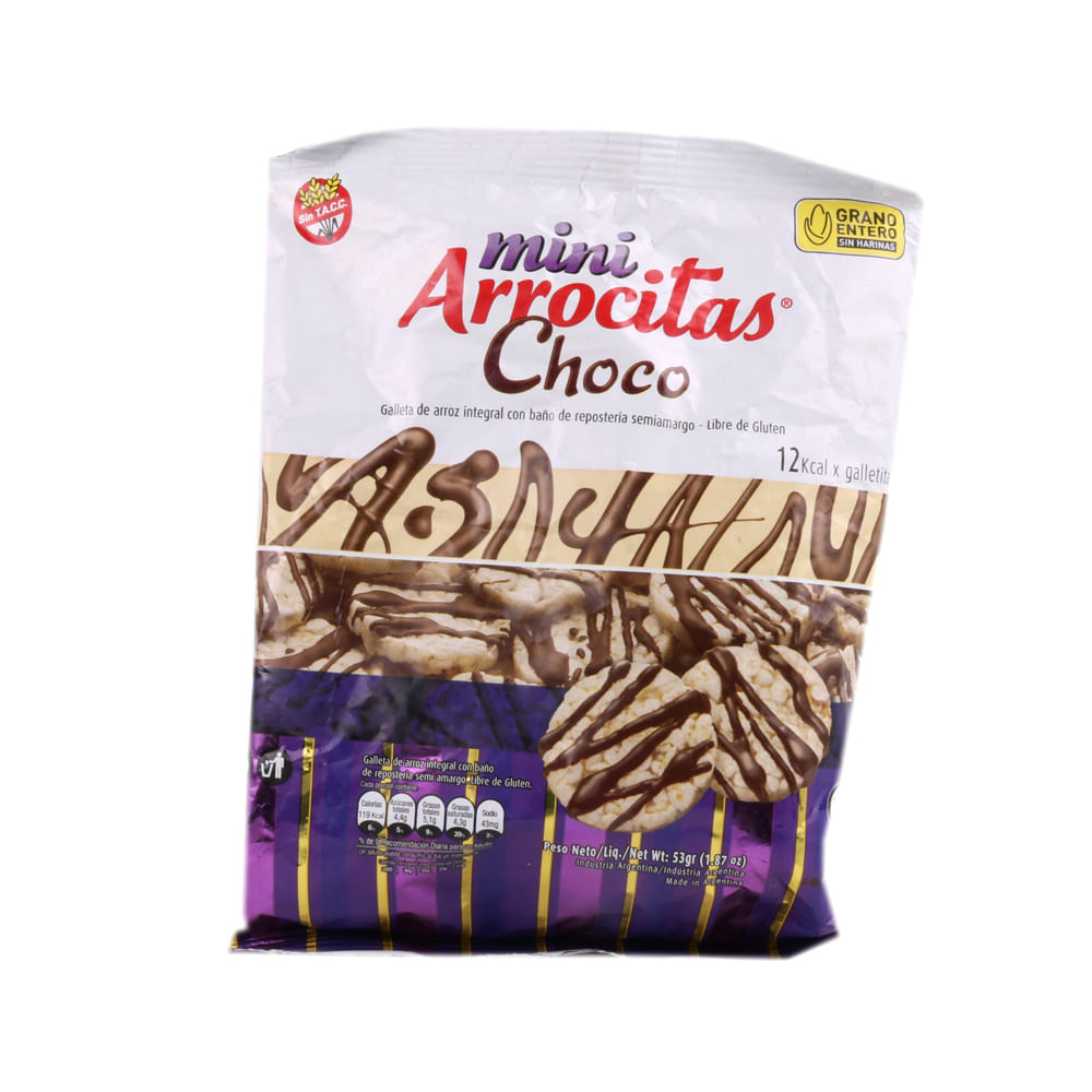 Galletitas de Arroz Sabor Chocolate 53 Grs Arrocitas