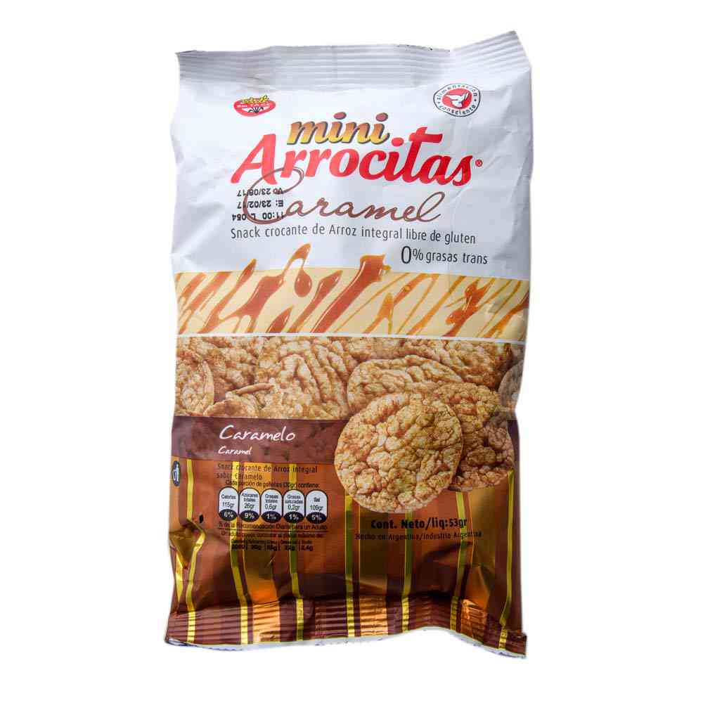Galletitas de Arroz Sabor Caramelo 53 Grs Arrocitas