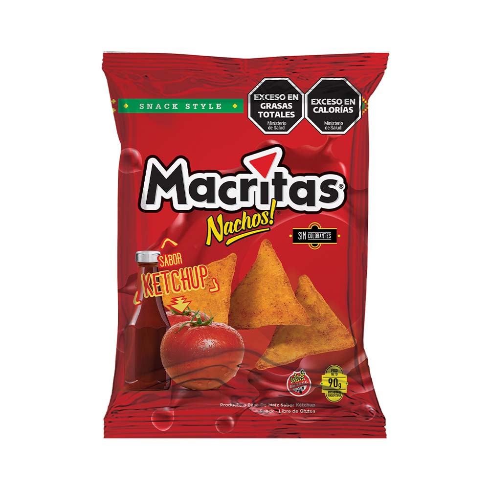 Nachos Sabor Ketchup 90 Grs Macritas