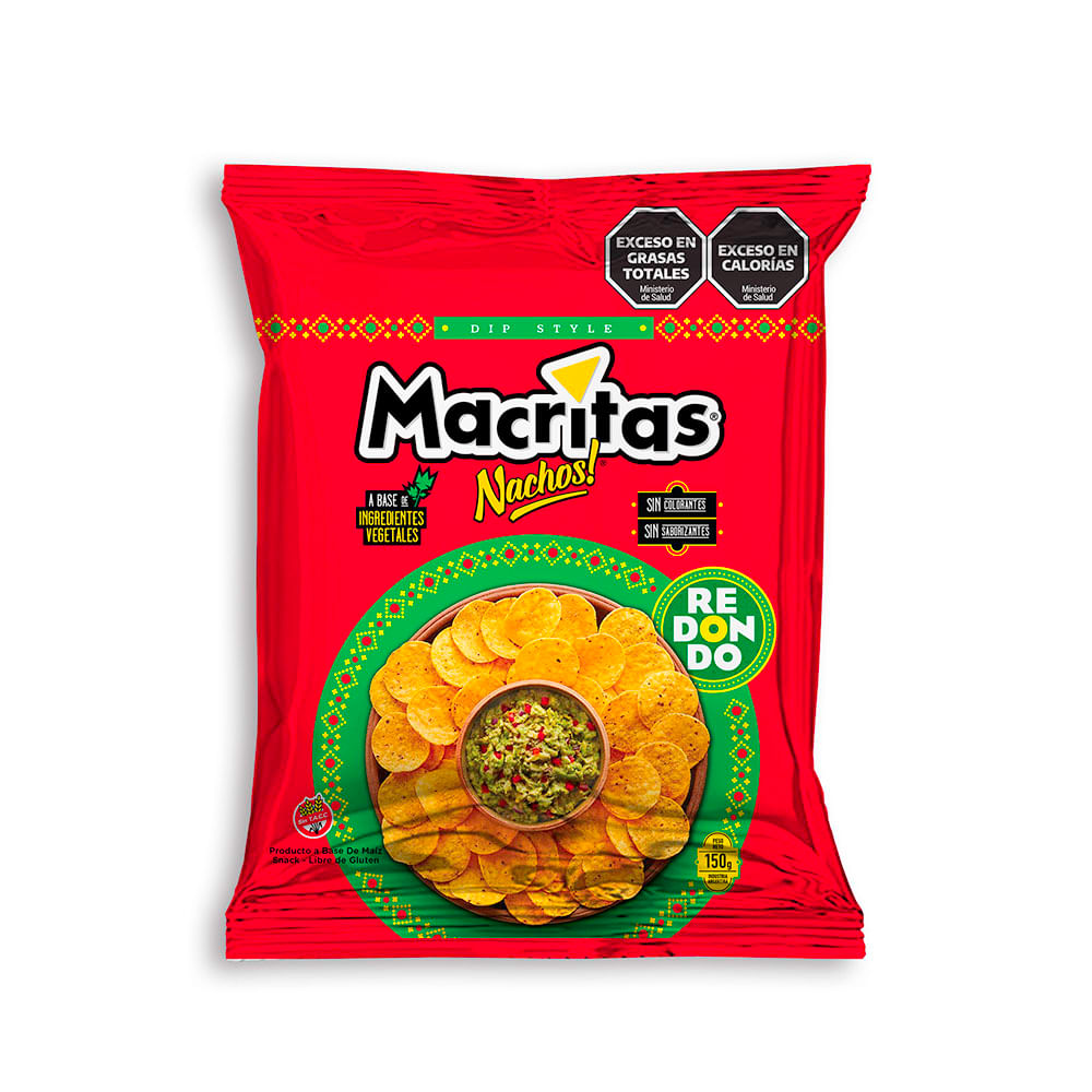 Nachos Dip Style Redondo 150 Grs Macritas