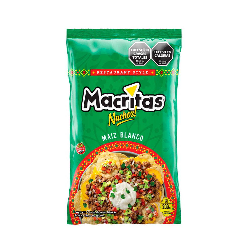 Nachos de Maíz Blanco 200 Grs Macritas
