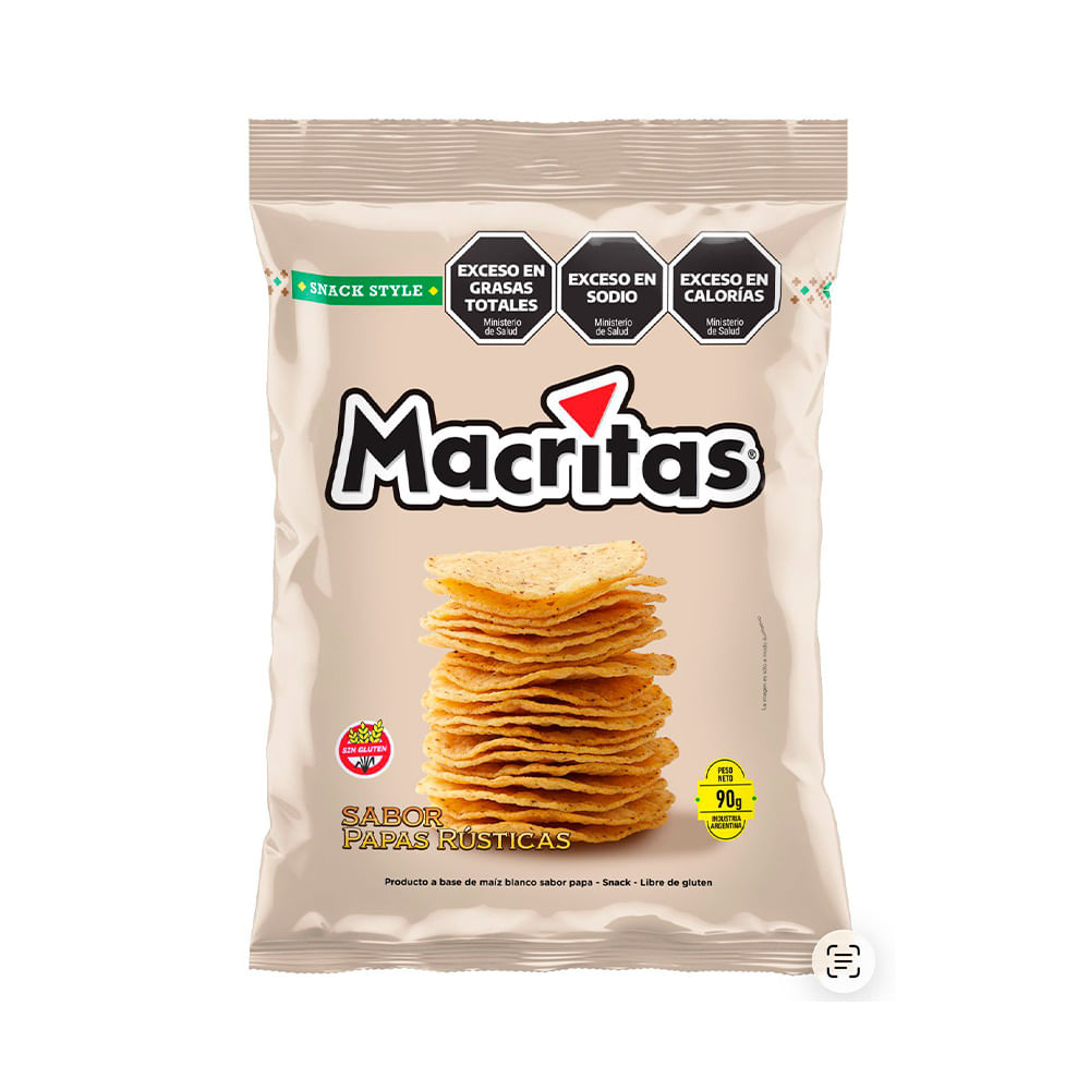 Nachos Sabor Papas Rústicas 90 Grs Macritas