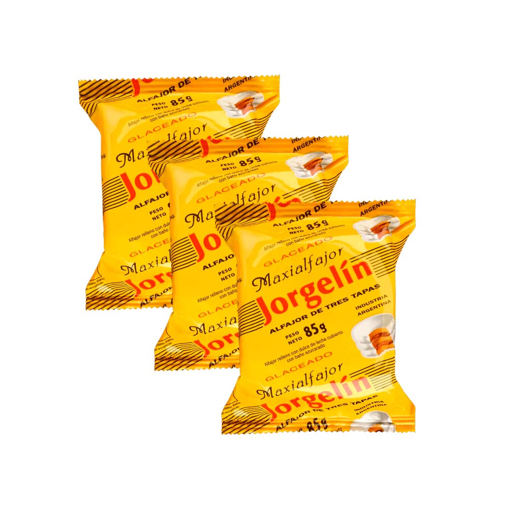 Alfajores Jorgelin Frutado Glaceado Maxi X 3 Un.