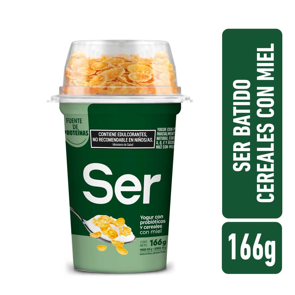 Yogurt Sabor Miel Descremado con Cereal 166 Grs Ser