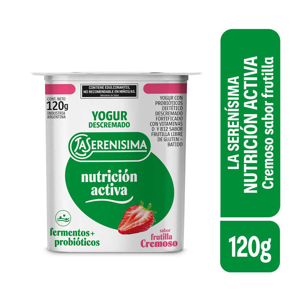 Yogurt Sabor Frutilla Descremado 120 Grs La Serenisima