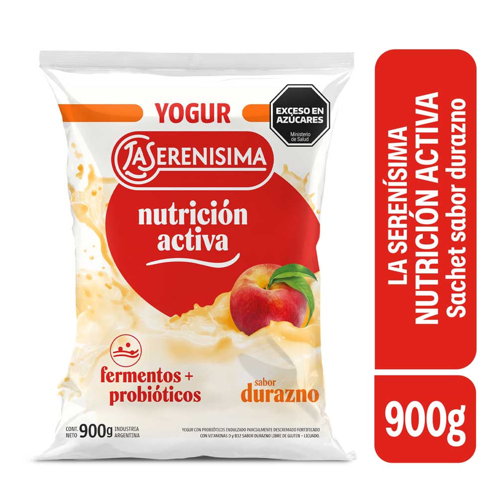 Yogur Sabor Durazno Líquido 900 Grs La Serenisima