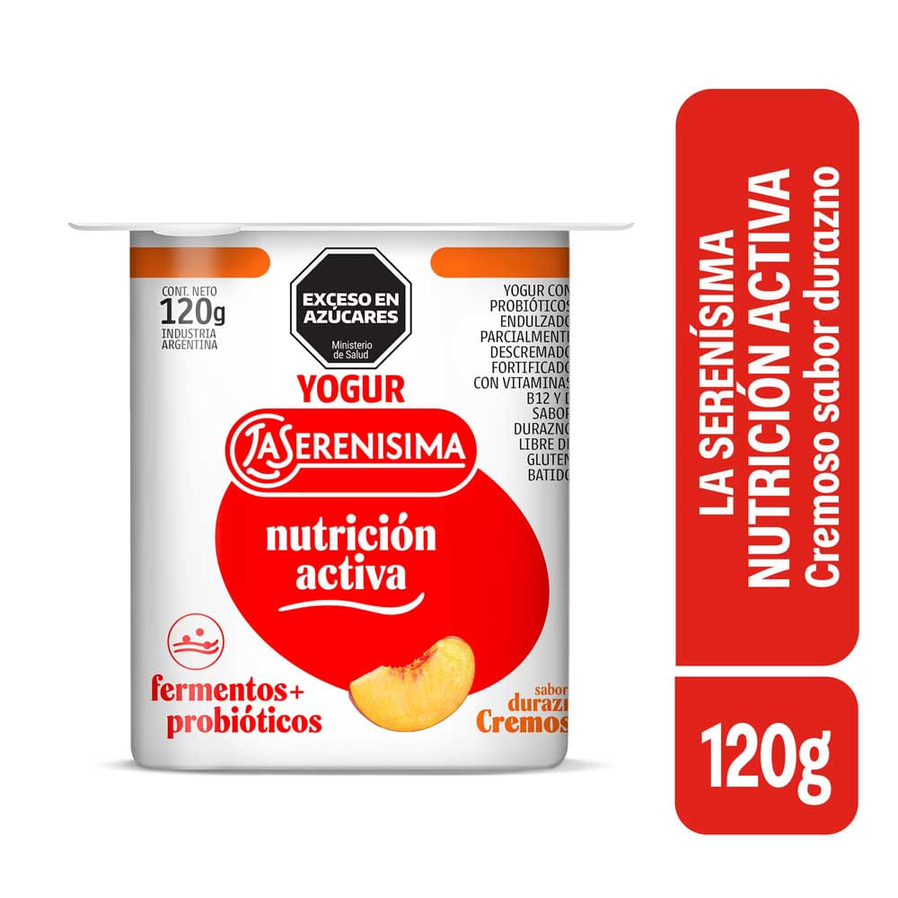 Yogurt Sabor Durazno Semidescremado 120 Grs La Serenisima