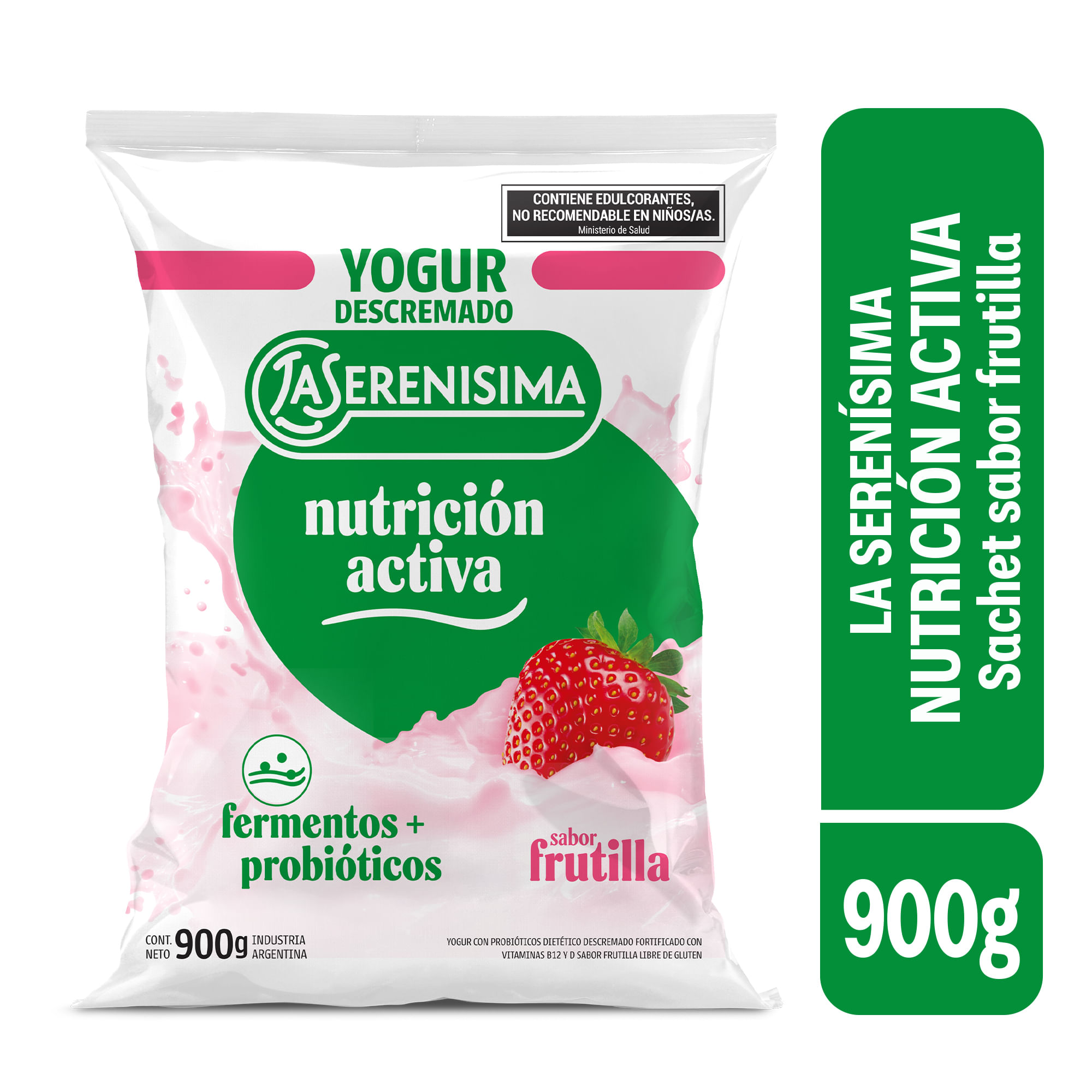 Yogurt Sabor Frutilla Descremado 900 Grs La Serenisima