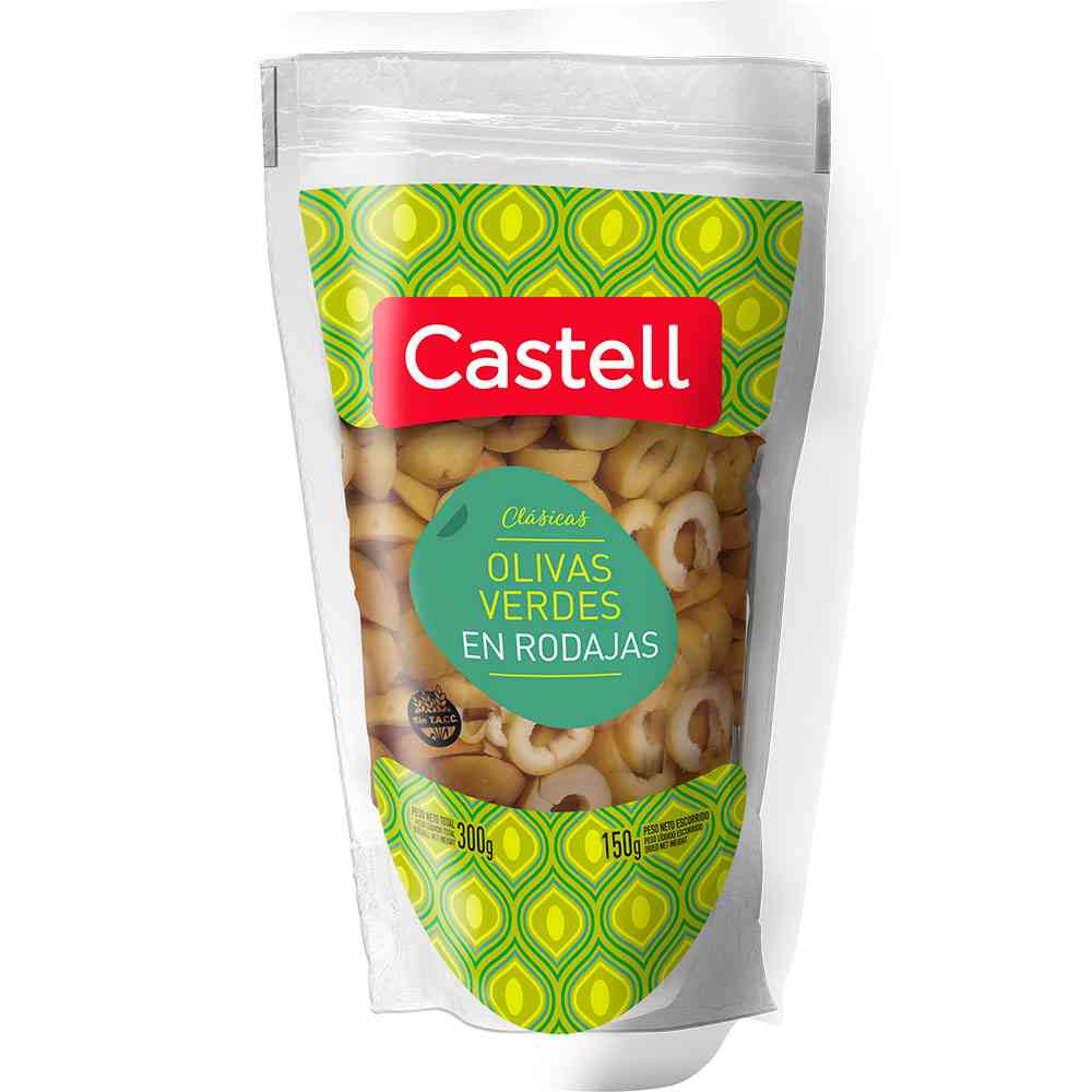 Aceitunas Verdes en Rodajas 150 Grs Castell