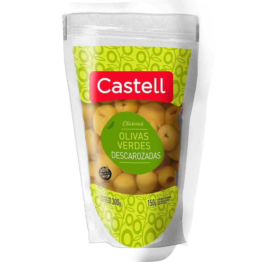 Aceitunas Verdes Descarozadas 150 Grs Castell