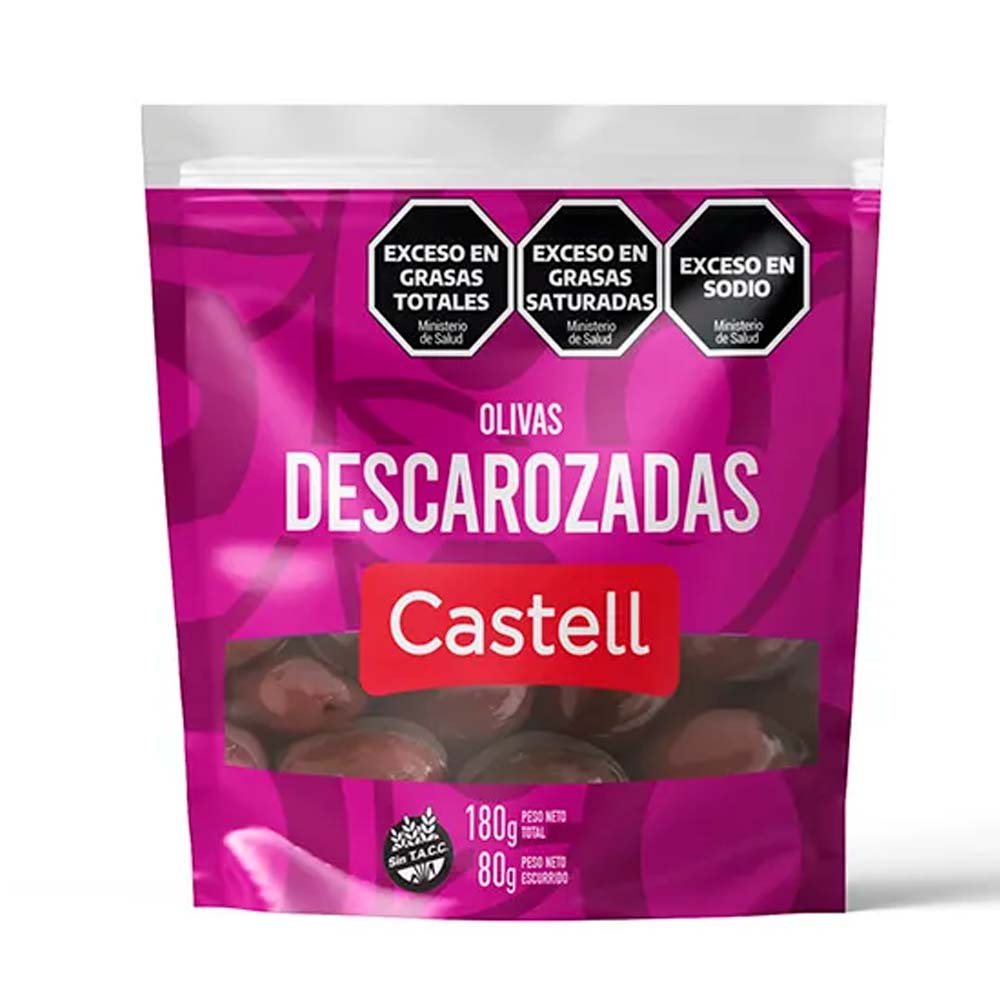 Aceitunas Negras Descarozadas 180 Grs Castell