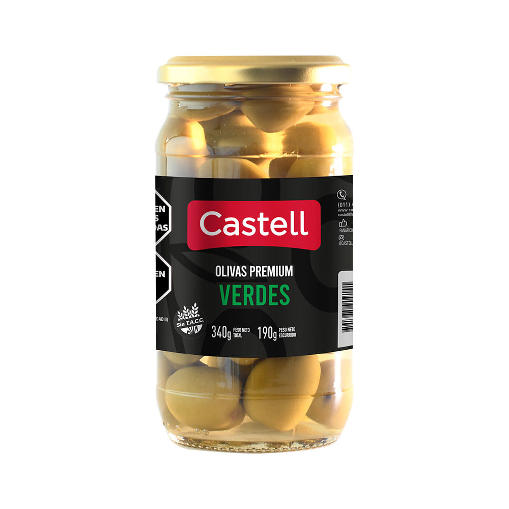 Aceitunas Verdes 340 Grs Castell