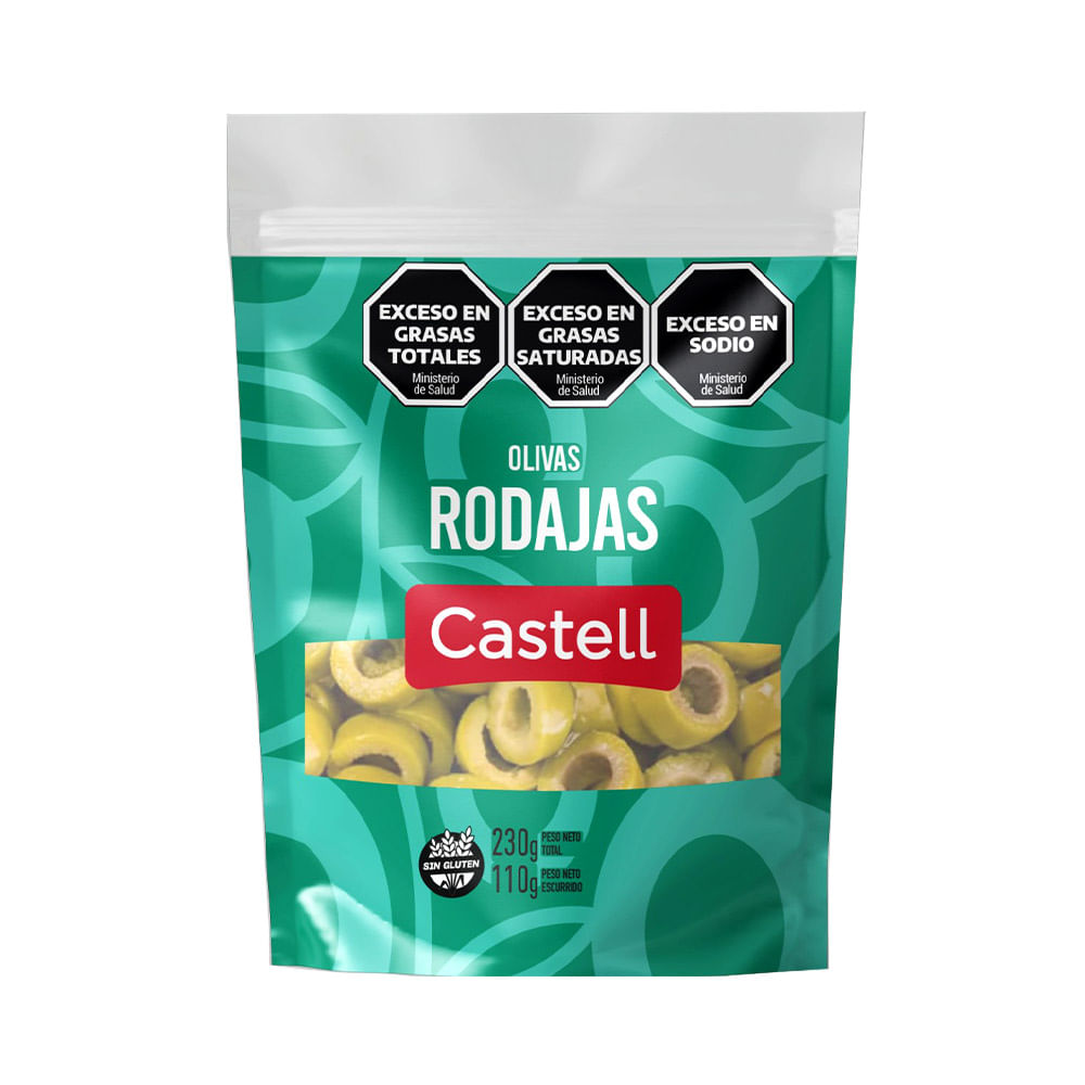 Aceitunas Verdes en Rodajas 110 Grs Castell