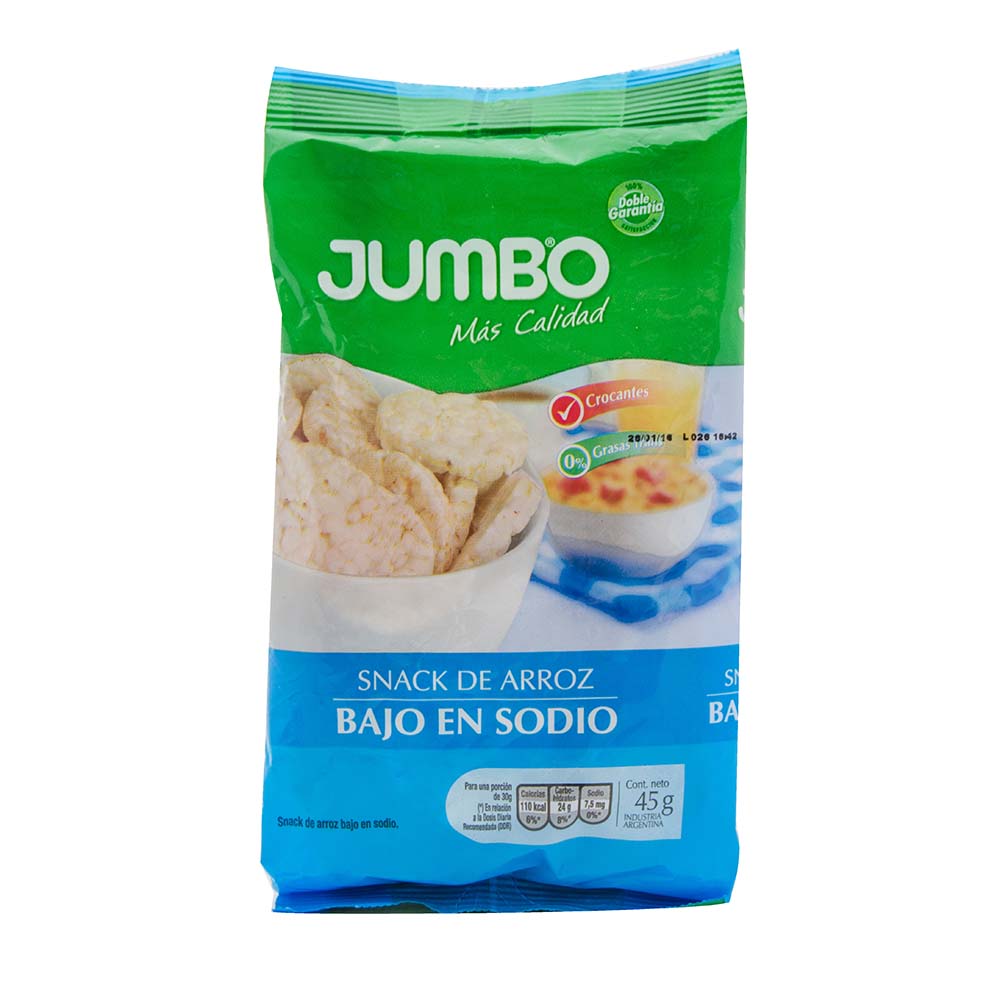 Snack De Arroz Bajo En Sodio Jumbo 45 Gr