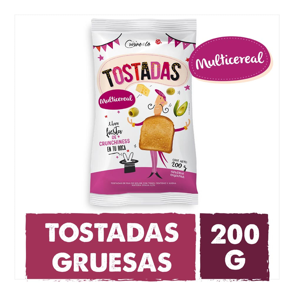 Tostadas Sabor Multicereal 200 Grs Cuisine & Co