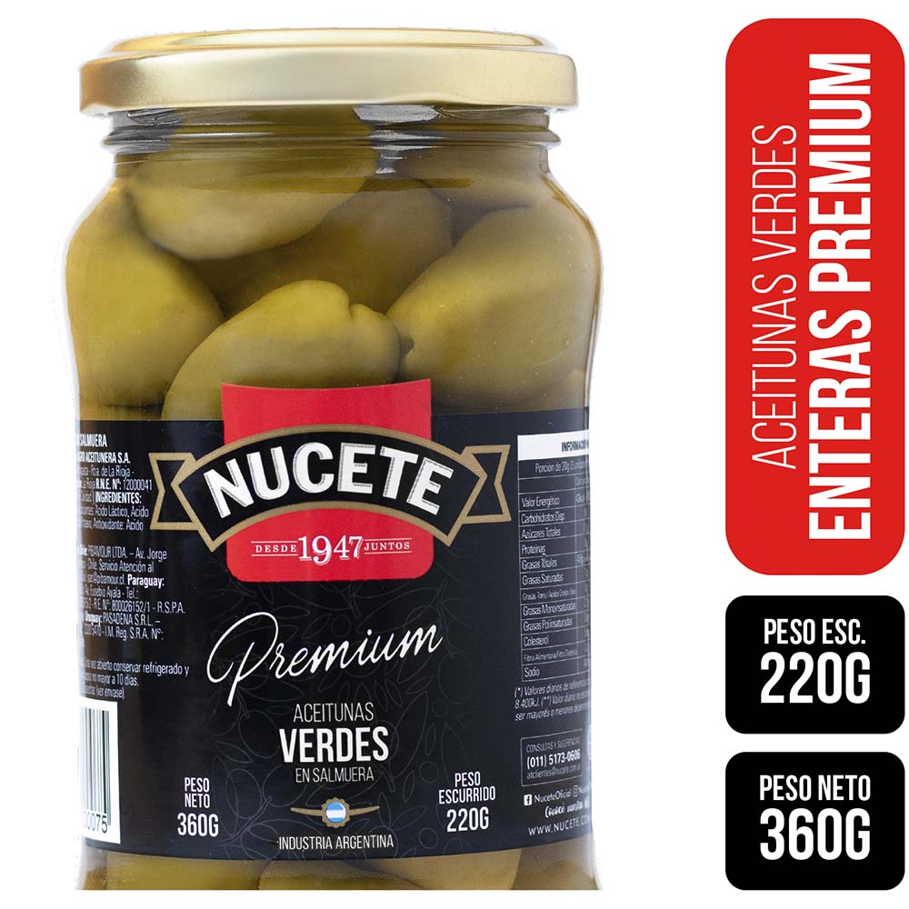 Aceitunas Verdes 220 Grs Nucete