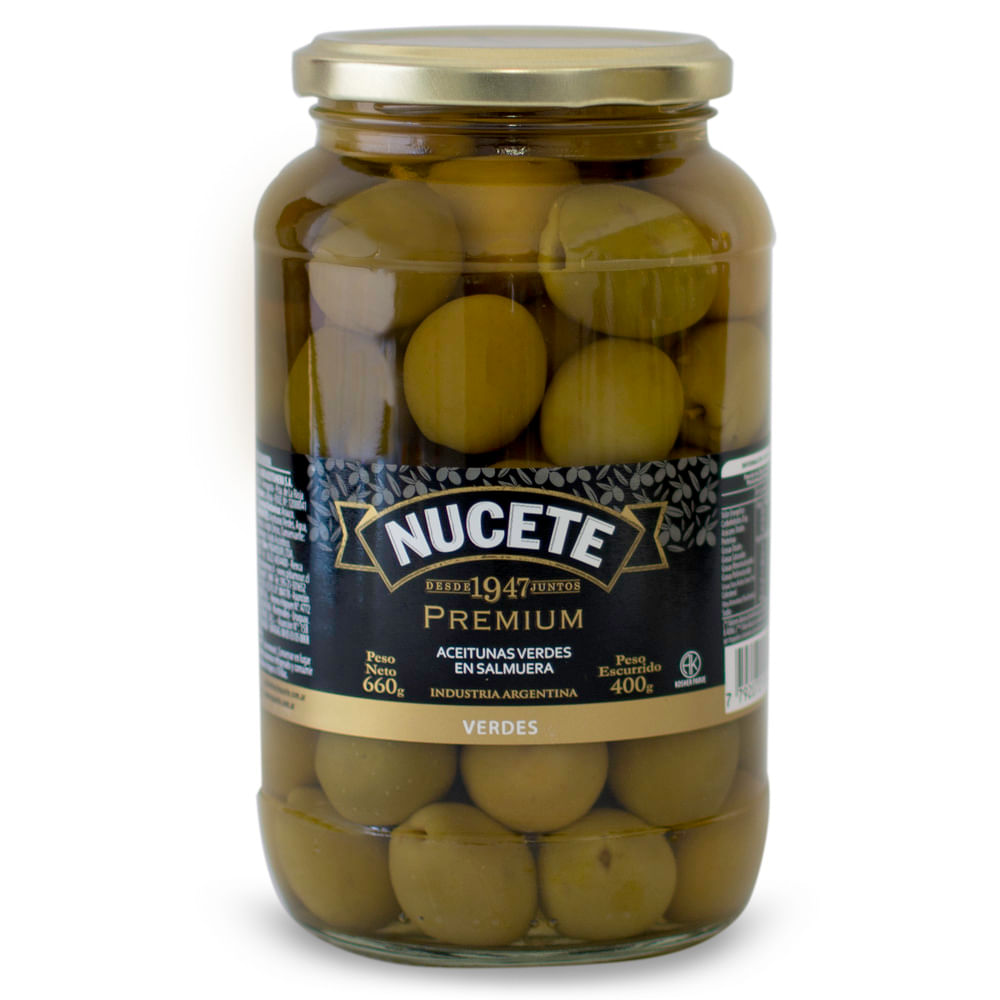 Aceitunas Nucete Premium Verdes 400 Gr