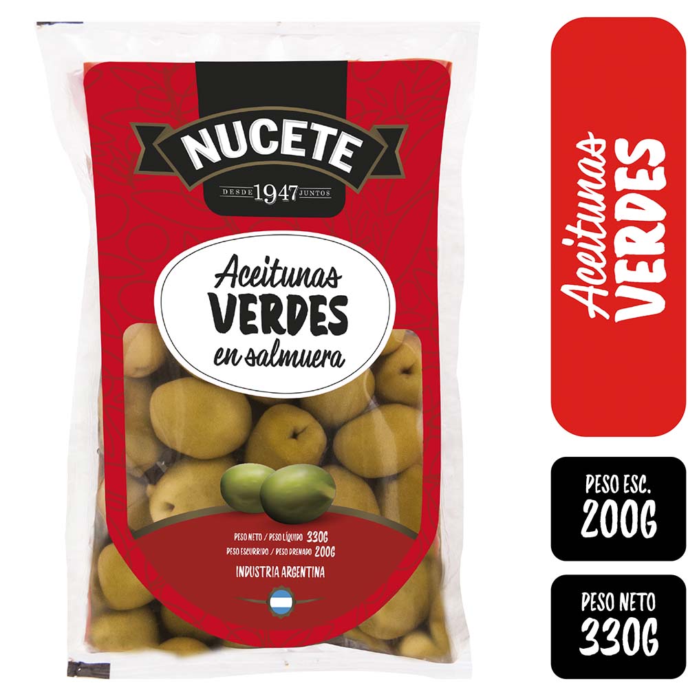 Aceitunas Verdes en Salmuera 330 Grs Nucete