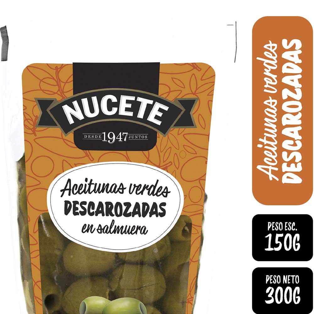 Aceitunas Verdes Descarozadas 300 Grs Nucete