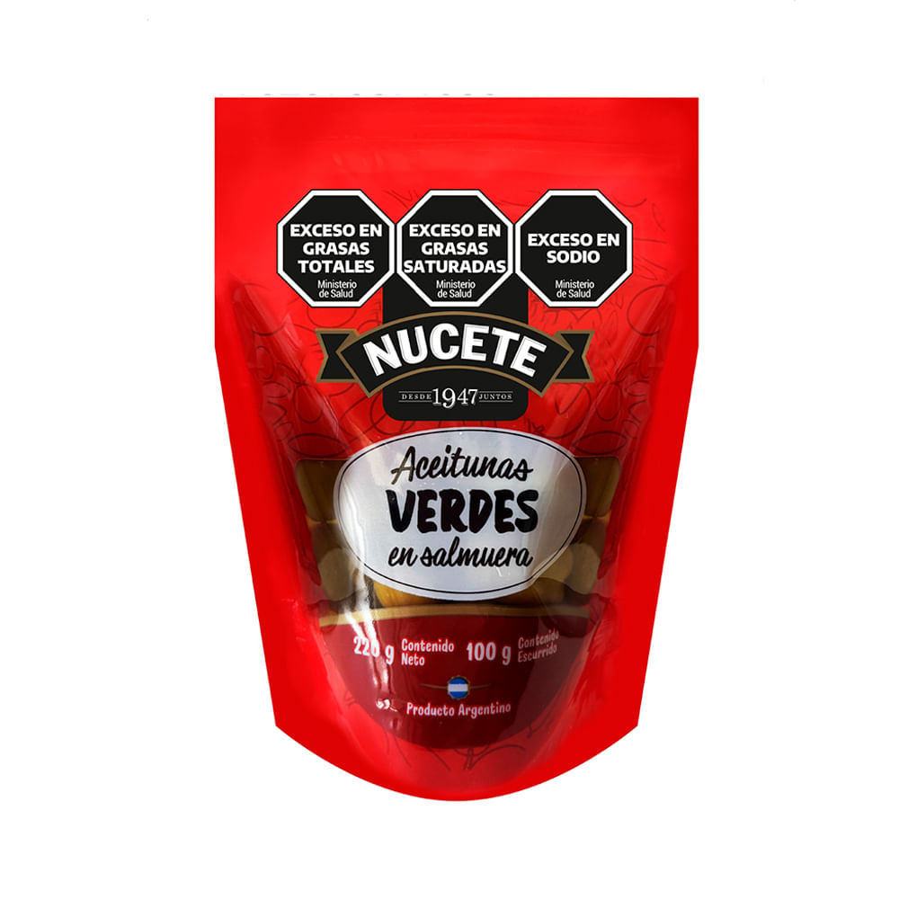 Aceitunas Verdes en Salmuera 100 Grs Nucete