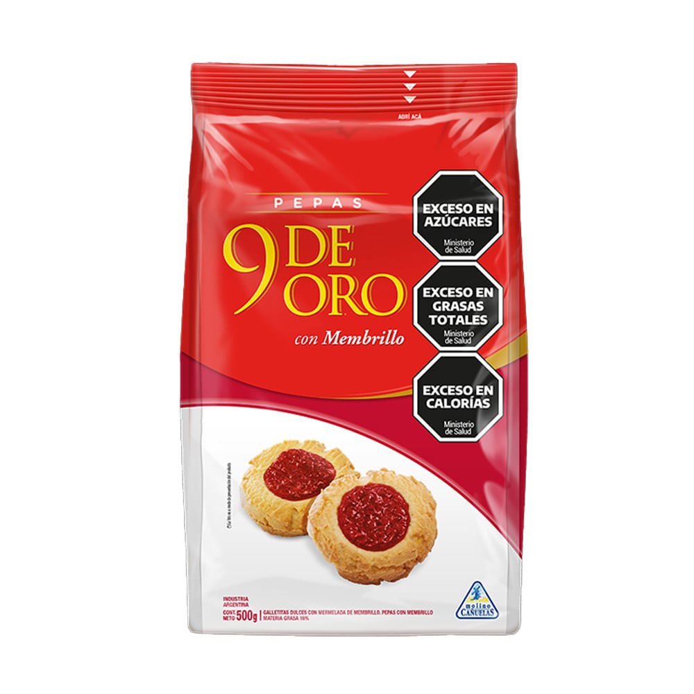 Galletitas Pepas Sabor Membrillo 500 Grs 9 De Oro