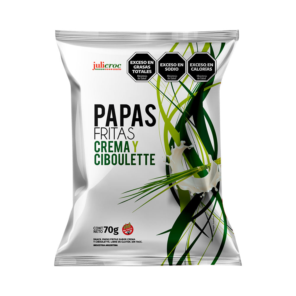 Papas Fritas Crema Y Ciboulette Sin Tacc 70 Gr Julicroc