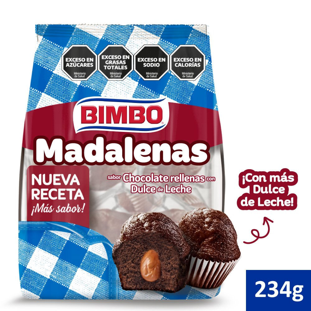 Madalena De Chocolate Rellena Dulce De Leche X 234 Gr Bimbo