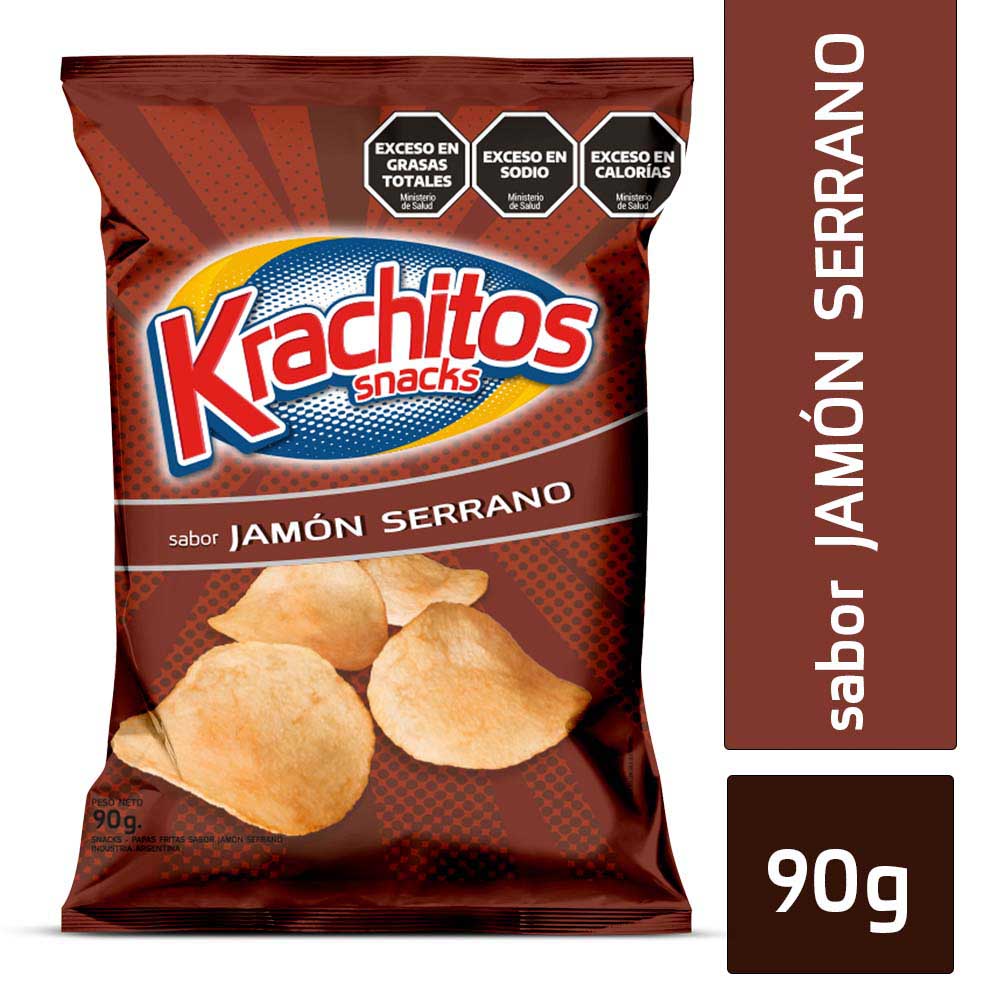Papas Fritas Sabor Jamón Serrano 90 Grs Krach-Itos