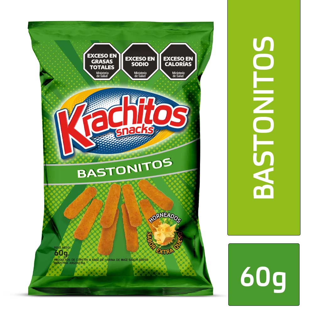 Palitos Salados Horneados Sabor Queso 60 Grs Krach-Itos